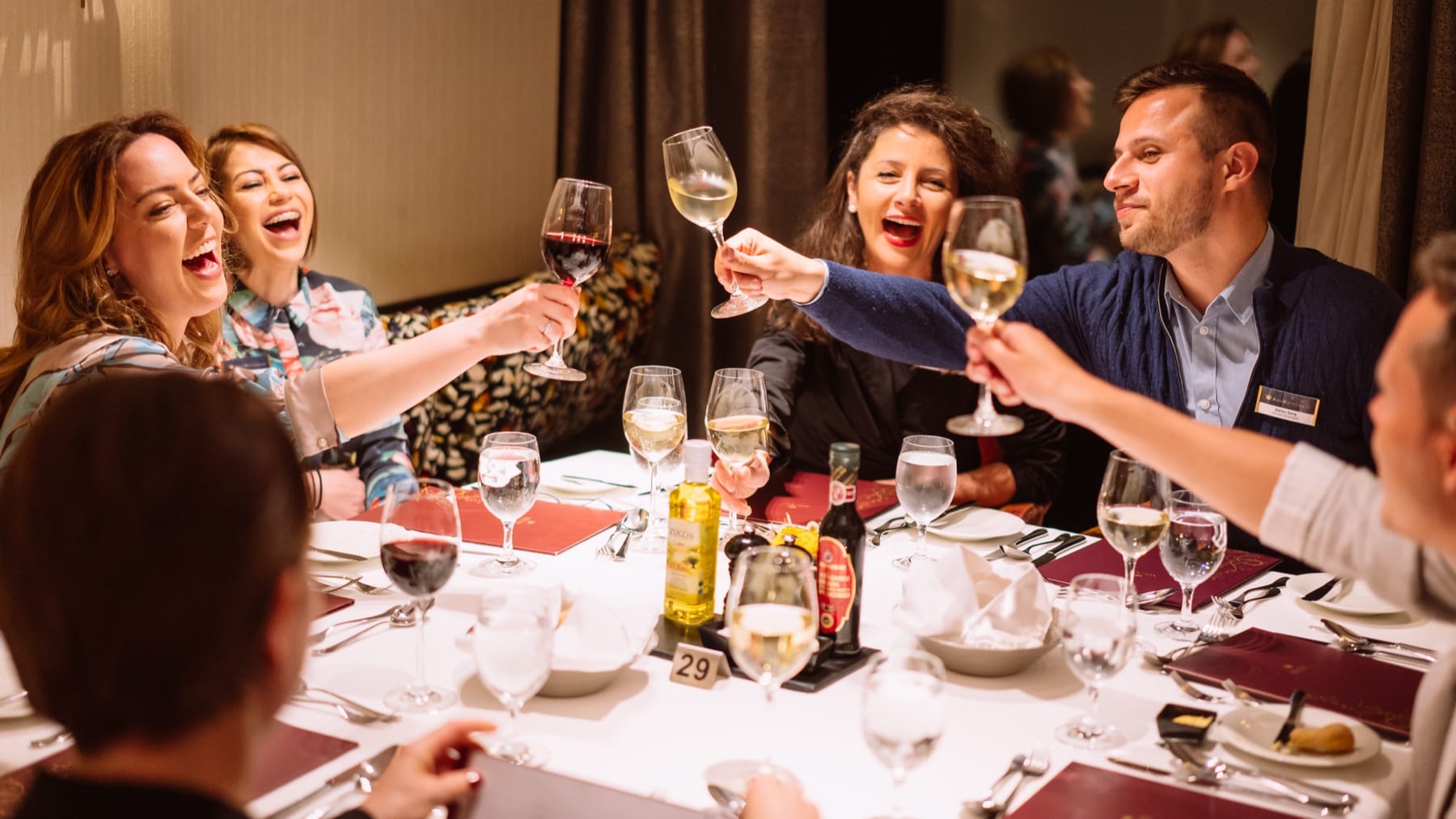 AmaMagna Main Restaurant — the daily dining-room experience on the AmaWaterways flagship class.