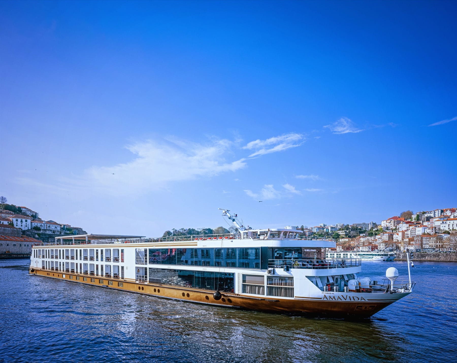 AmaVida on the Douro — the 102-guest Portuguese-fleet class.