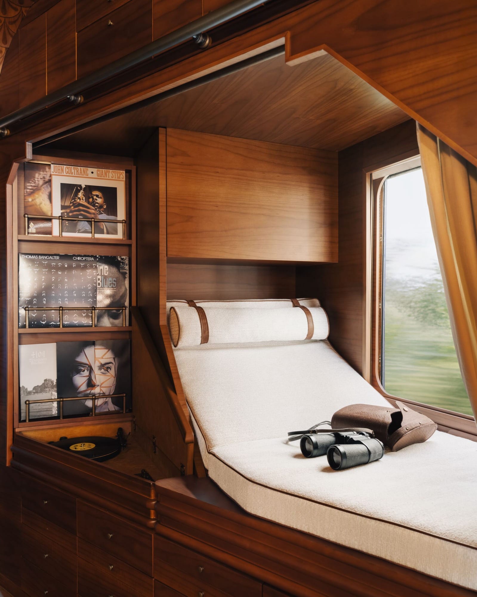 A marble en-suite bathroom in a Suite aboard the Venice Simplon-Orient-Express — a feature of both Suites and Grand Suites.