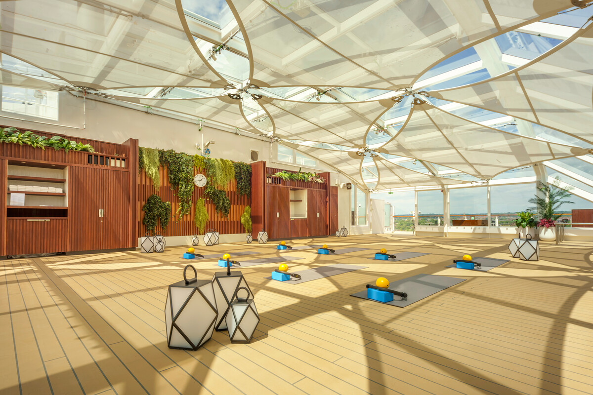 Queen Anne's Pavilion Wellness Studio — part of the widest wellness footprint in the Cunard fleet.