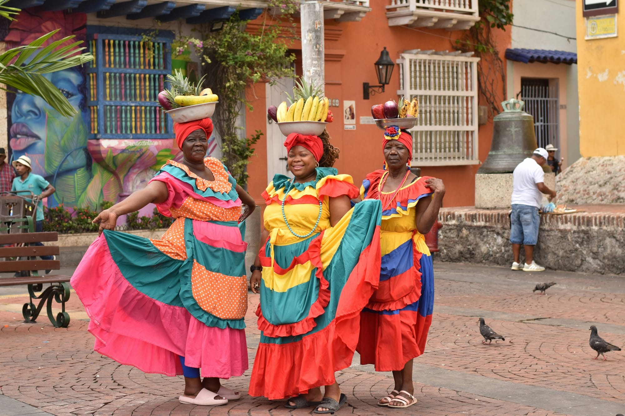 Cartagena old town walls along the Caribbean coast, Colombia