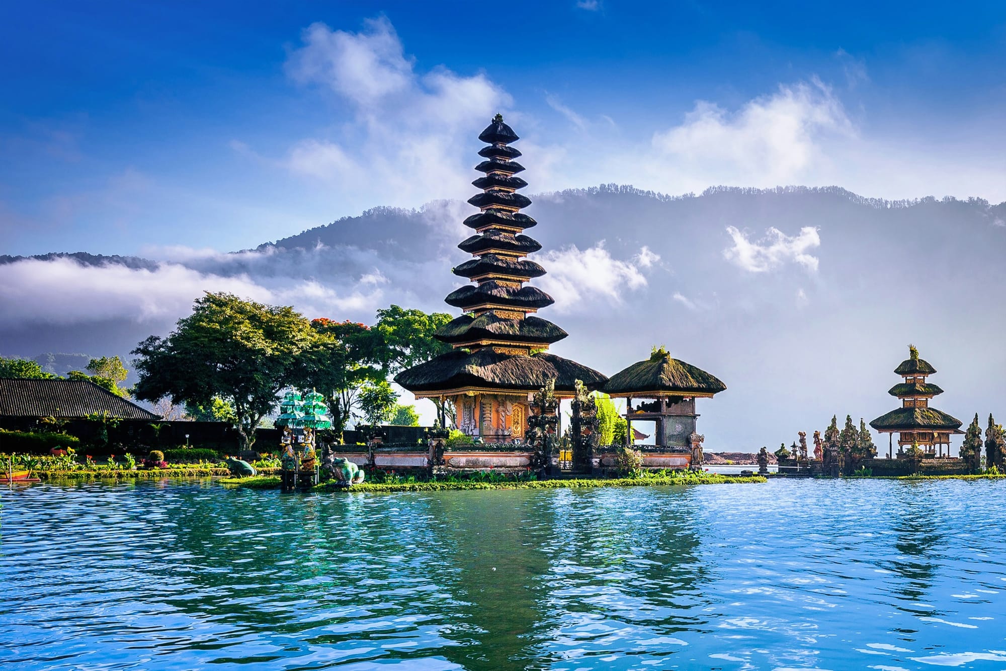 Bali — temple at sunset, Indonesia