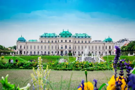 A grand imperial palace and formal gardens in Vienna, Austria